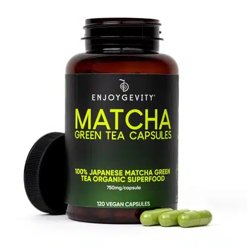 Organic Matcha Green Tea Capsules   Natural Energy Boost   Clean Gradual Caffeine   Japanese Matcha Green Tea Pills   % Natural Antioxidant   Calming and Relaxing   Daily Caps
