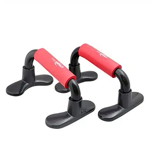 Pro Impact Push Up Bar   Non Slip Foam Handles, Portable, Durable, Lightweight, Compact for Back, Shoulders, Dips, V Sits, Push Ups, Strength Training and PressPull Core Exerc
