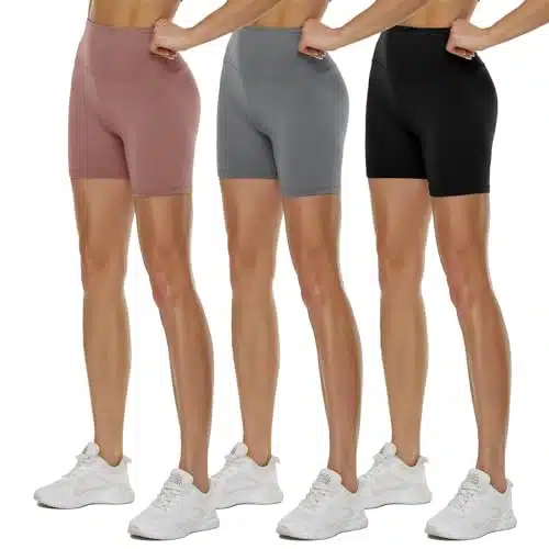 QGGQDD Pack High Waisted Biker Shorts for Women  Black Workout Yoga Athletic Novelty Shorts for Gym Running