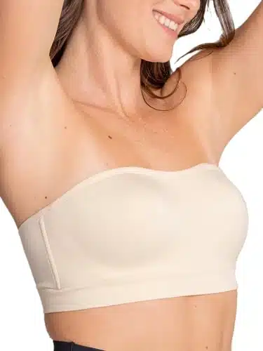 SHAPERMINT Convertible Strapless Bras for Women   Strapless Bandeau Bra, Strapless Top, Bandeau Top, Wireless Bra, Bandeau Bra with Support, Womens Strapless Bra, Nude Straple