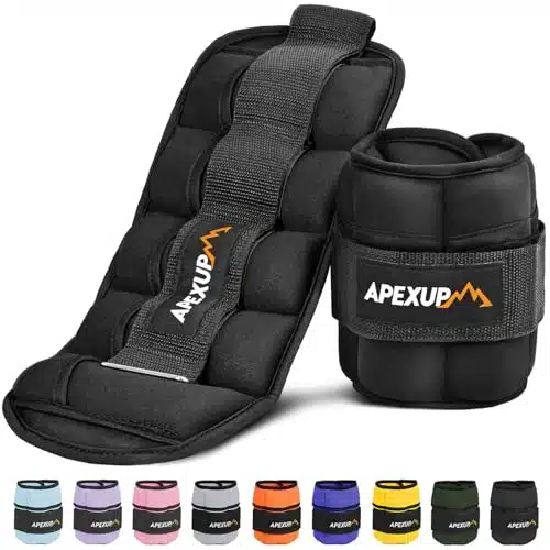 APEXUP lbsPair Adjustable Ankle Weights for Women and Men, Modularized Leg Weight Straps for Yoga, Walking, Running, Aerobics, Gym (Black)