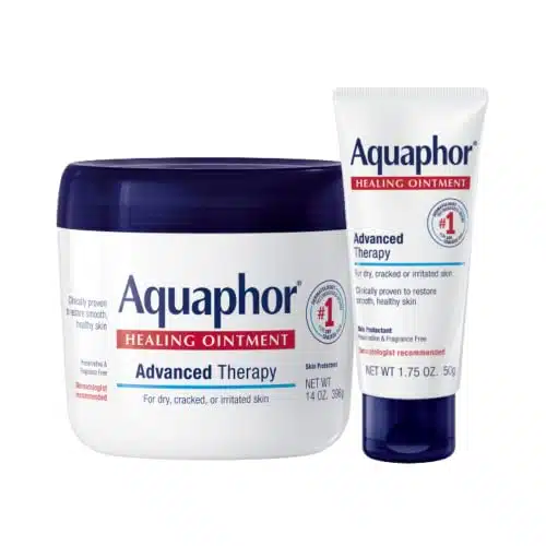 Aquaphor Healing Ointment   Variety Pack, Moisturizing Skin Protectant For Dry Cracked Hands, Heels and Elbows   oz. jar + oz. tube