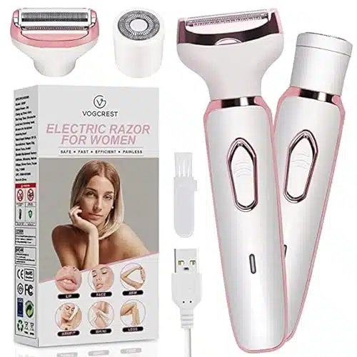 Electric Razor   Shaver   Trimmer for Women in Painless Body Razors and Facial Hair Remover   Rechargeable Hair Removal Kit for Face Body Leg Bikini Underarm Arm