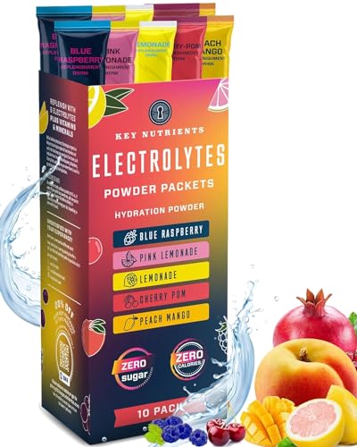 KEY NUTRIENTS Multivitamin Hydration Packets No Sugar   Delicious Flavors Post Workout and Recovery Electrolytes Powder Packets Pack   No Calories, Electrolytes Powder Packets