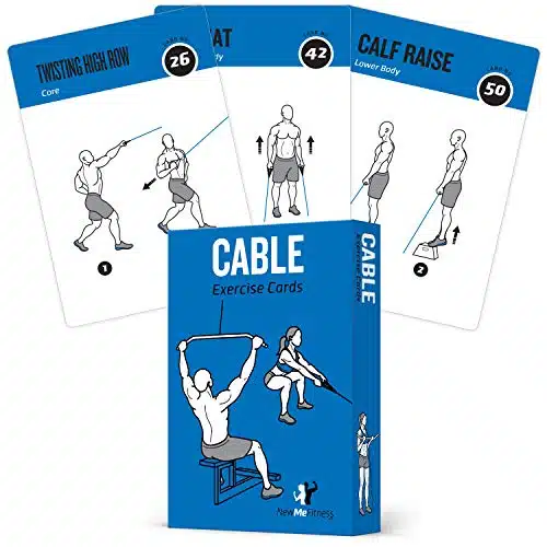 NewMe Fitness Cable Workout Cards, Instructional Fitness Deck for Women & Men, Beginner Fitness Guide to Training Exercises at Home or Gym
