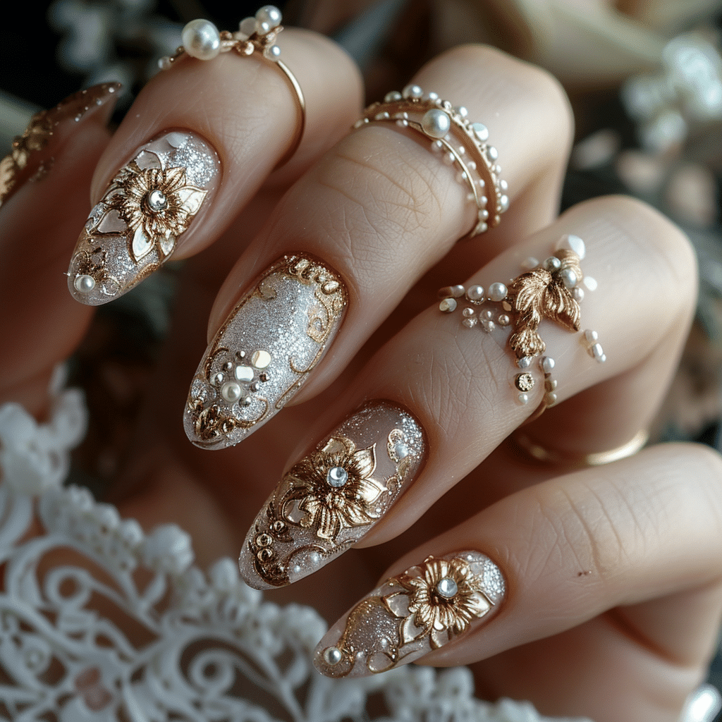 wedding nails for bride
